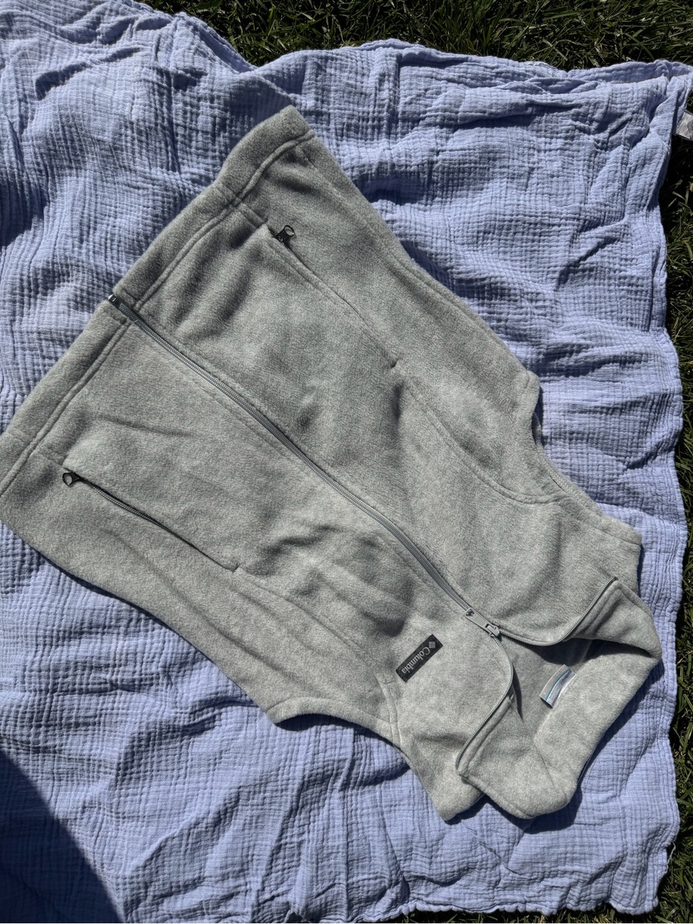 Columbia Women’s Gray Fleece Vest - Lightweight Zip Front